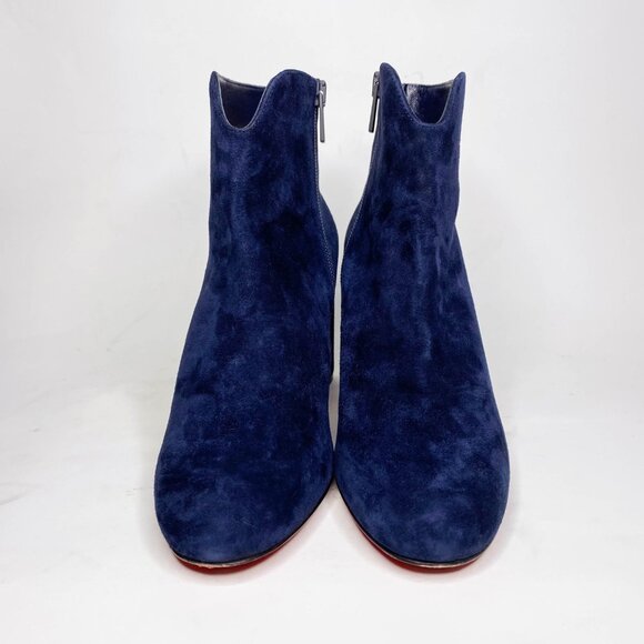 Louboutin Castarika Navy Suede Ankle Boots - Picture 3 of 9